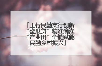 工行民勤支行创新“蜜瓜贷”精准滴灌“产业田”全链赋能民勤乡村振兴